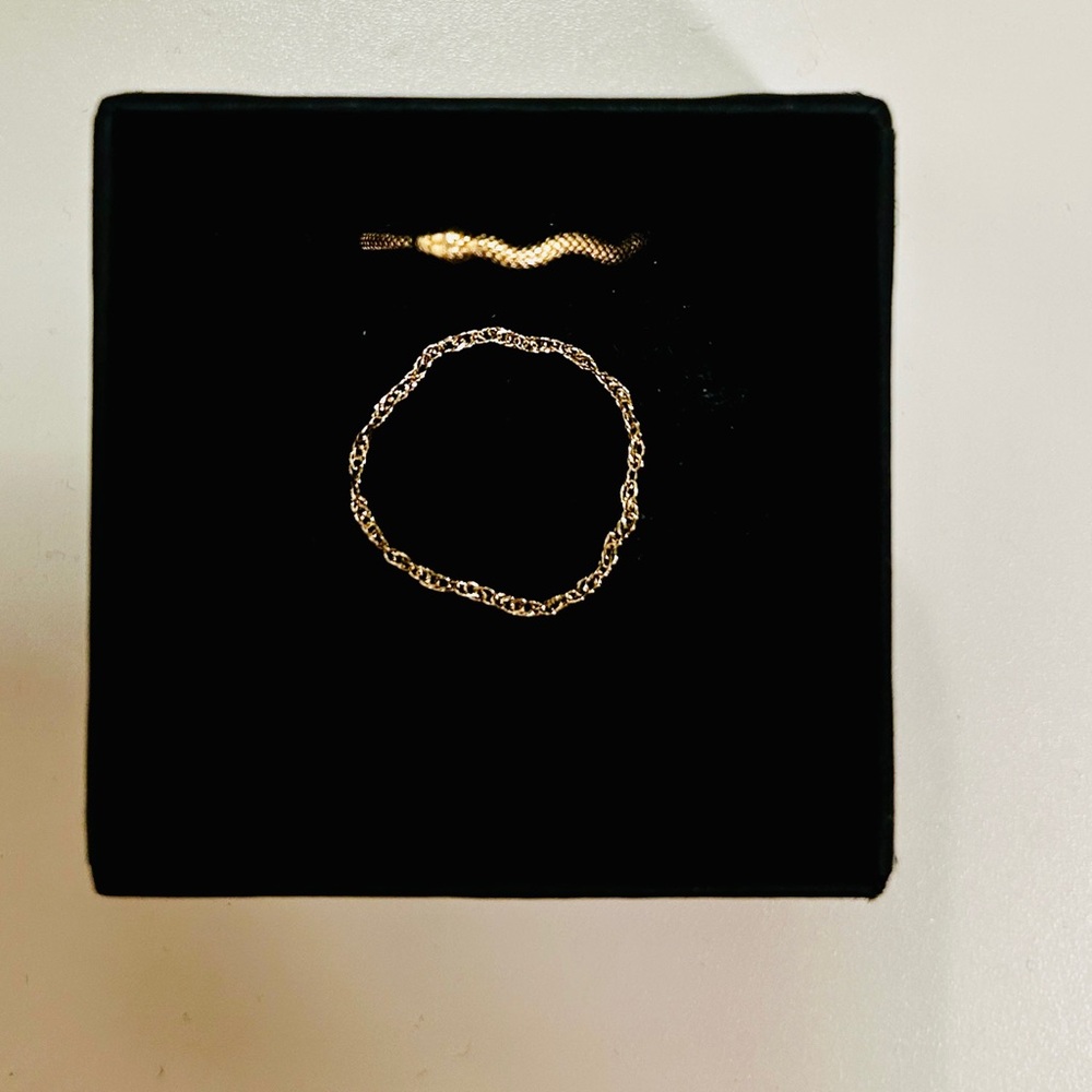 Catbird Sylvie Snake Ring and Sweet Nothing chain ring 14K Gold bundle